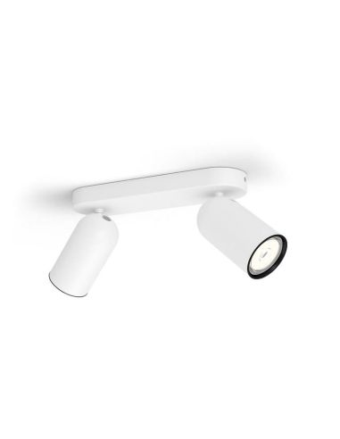 Strip avec 2 Spots Orientables PONGEE Blanc IP20 | LéonLeds