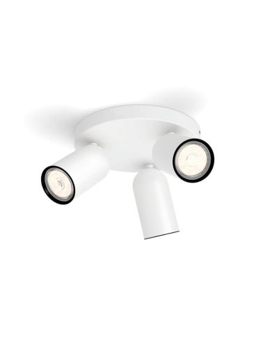 Regleta de 3 Focos de Techo Orientables PONGEE Blanco | LeonLeds