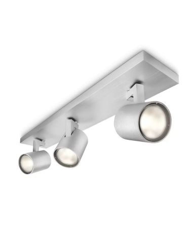 Barrette de 3 Spots Orientables RUNNER Aluminium Plafond/Mur | LéonLeds