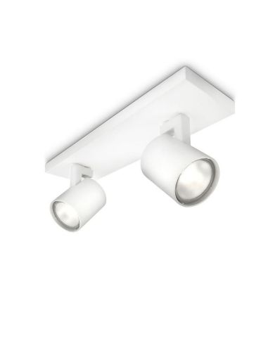 Strip 2 Spots Orientables RUNNER Blanc Plafond/Mur | LéonLeds