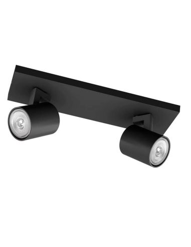 Strip 2 Spots Orientables RUNNER Noir Plafond/Mur | LéonLeds