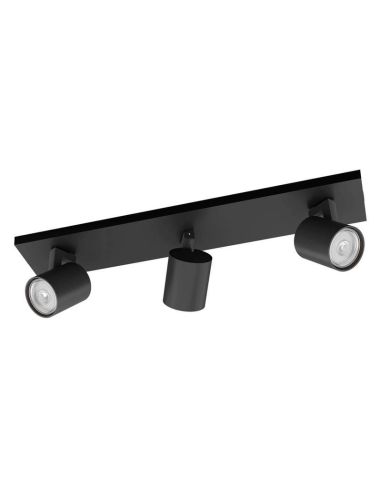 Strip 3 Spots Orientables RUNNER Noir pour Plafond/Mur | LéonLeds