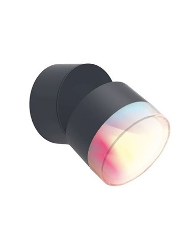 Aplique exterior LED DROPSI con cabezal móvil y control por voz 2700-6500K + RGB -LUTEC Connect-