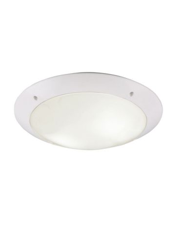 Plafonnier d'Extérieur CAMARO Blanc Ø33cm Plafond ou Applique | LéonLeds