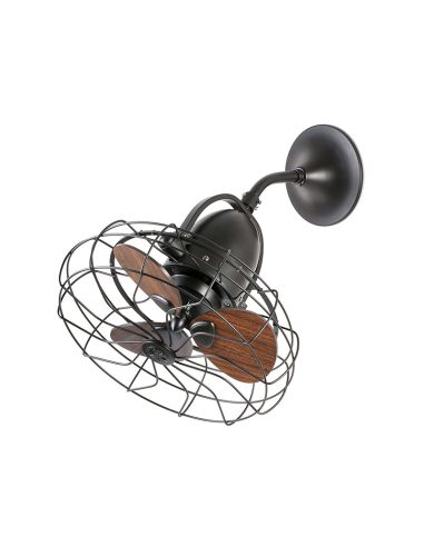 Ventilador de teto KEIKI S castanho com regulador de parede e função inversa verão/inverno Ø 43cm