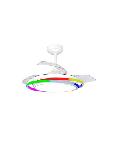 Ventilador de Teto ANTILA MINI RGB LED Branco 45W 4500Lm CCT Dim