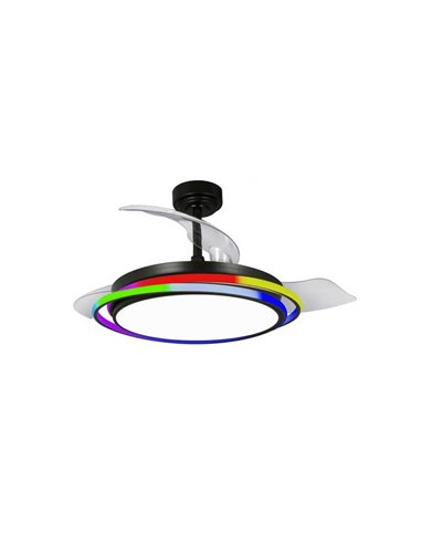 Ventilador de Teto LED ANTILA RGB Preto 65W 6500Lm CCT Dim