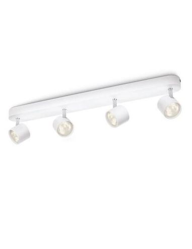 Bande de Plafond 4 Spots LED Orientables STAR 4x22W Lumière Chaude 2700K 2000lm IP20 | LéonLeds