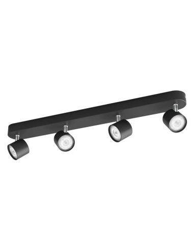 Faixa Linear com 4 Focos Ajustáveis STAR 4x4,5W Luz Quente 2700K 2000lm IP20 | LeonLeds