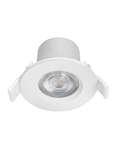 DIVE Foco Downlight Redondo Embutido 5W Luz Quente 2700K IP65 Branco Ø85mm | LeonLeds