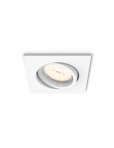 Spot LED Encastrable Carré DONEGAL Ampoule excl. 5,5W IP20 Blanc Ø90mm | LéonLeds