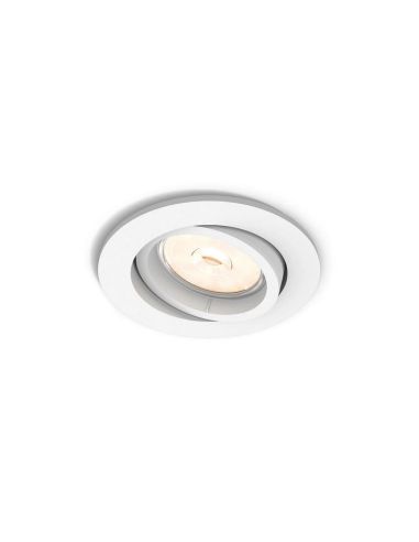 ENNEPER Ampoule Spot LED Encastrable Ronde excl. 1xGU10 5,5W Blanc Ø90mm | LéonLeds