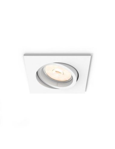 Ampoule Spot LED Encastrable Carré ENNEPER excl. 1xGU10 5,5W Blanc Ø90mm | LéonLeds