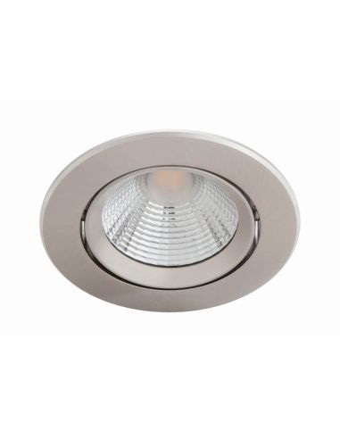 Downlight LED Empotrable SPARKLE 5.5W Luz Cálida 2700K 350lm Ø85mm IP20 Níquel | LeonLeds