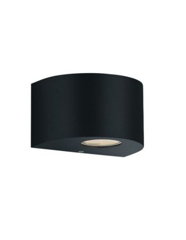 Petite applique murale LED d'extérieur ROSARIO Up and Down Light 2W 2x200lm 3000K IP44 Noir | LéonLeds