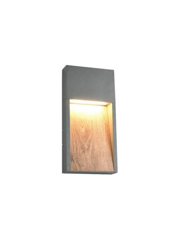 Aplique LED Exterior SALMON Acabado Efecto Madera 11W 3000K IP44 | LeonLeds