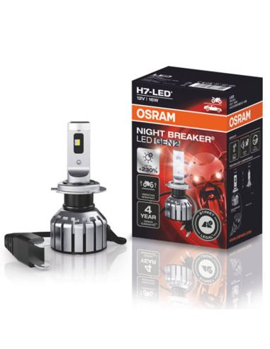 Bombilla Led H7 para Moto Night Breaker Gen 2 homologadas en España +230% 64210DWNBG2-1HFB Osram