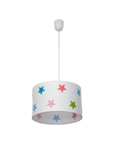 Lámpara de Techo Colgante Regulable en Altura Infantil Estrellas de Colores Diámetro 35Cm Azul Rosa Lila Verde  077293501 | Leon