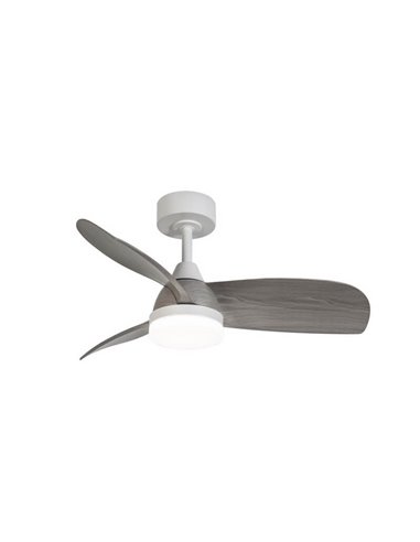 BYAN Mini Ventilateur LED Blanc+Frêne 18W 2000Lm CCT Dim