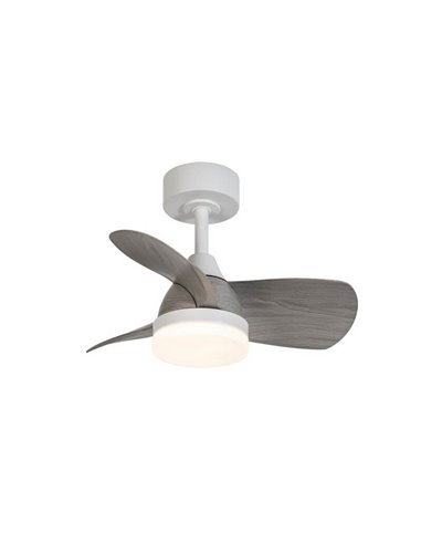 BYAN Ventilateur LED Blanc+Frêne 18W 2000Lm CCT Dim