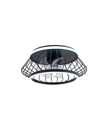 Ventilador Plafón LED COBRA Negro 50W 4800Lm CCT Dim