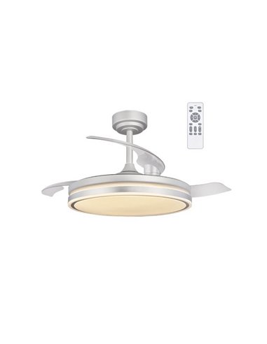 Ventilador LED com pás dobráveis MOSS Cinza 72W 7920Lm CCT Dim