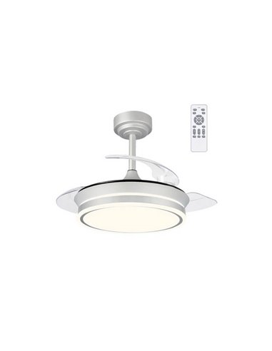 Ventilateur de Plafond LED à pales repliables MOSS Mini Gris 46W 5520Lm CCT Dim