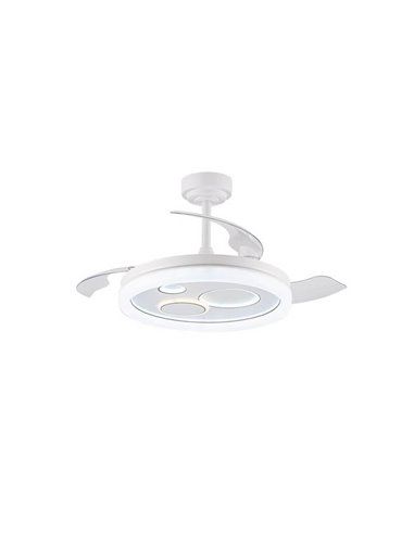 Ventilador LED original NAIRA con aspas plegables y 3 circulos en diámetros diferentes Blanco 50W 6000Lm CCT