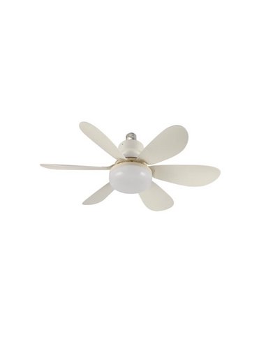 Ventilateur de plafond E27 NIKIYA 6 pales conçu pour les chambres d'enfants Blanc 18W 2000Lm CCT