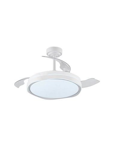 Ventilador de Techo LED aspas retráctiles OKU Blanco 72W 7920Lm CCT