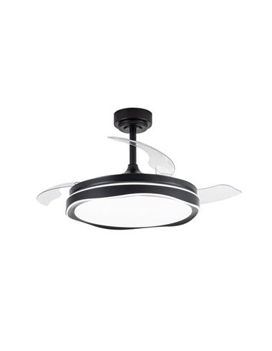 Ventilador de Techo LED aspas retráctiles OKU Negro 72W 7920Lm CCT