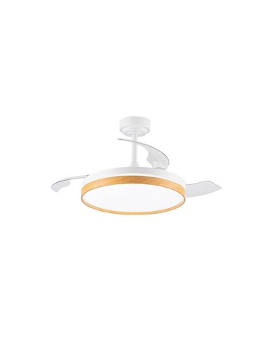 Ventilateur de Plafond LED à pales repliables PANAM Hêtre 72W 7920Lm CCT