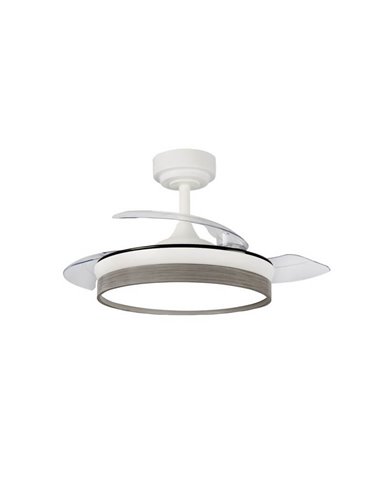 Ventilador de teto LED com lâminas dobráveis PANAM Mini Ash 46W 5520Lm CCT