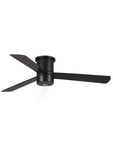 Ventilador de teto com nebulizador preto MIST 23W para exterior IP44 adequado para tetos baixos