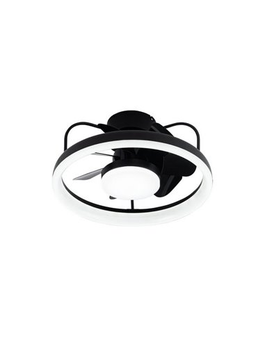 Ventilateur de plafond LED moderne STRIKE noir 50W 4800Lm avec 3 nuances de blanc