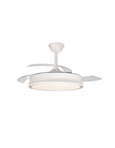 Ventilateur de Plafond LED à pales rétractables SUPERECO Blanc 45W 4400Lm CCT