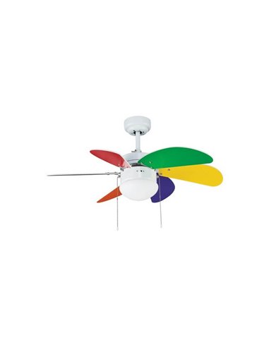 Ventilateur AC TABIT multicolore avec lumière 1xE27, petite chambre d'enfant