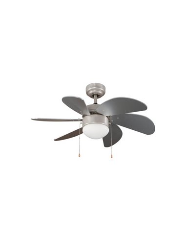 Ventilateur AC avec lumière TABIT argent 1xE27, pour petite pièce