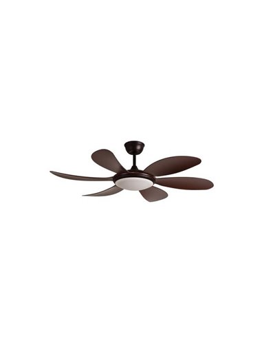 Ventilador de teto LED TANIK Brown 24W CCT DC, para salas grandes