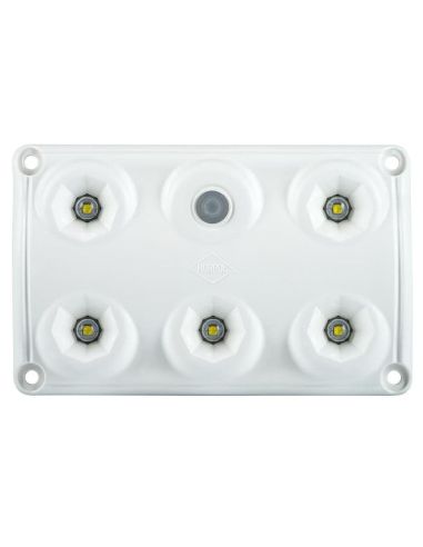 Plafonnier LED intérieur rectangulaire avec interrupteur avec 2 niveaux de lumière 100% - 30% IP65 900Lm 5000K Horpol