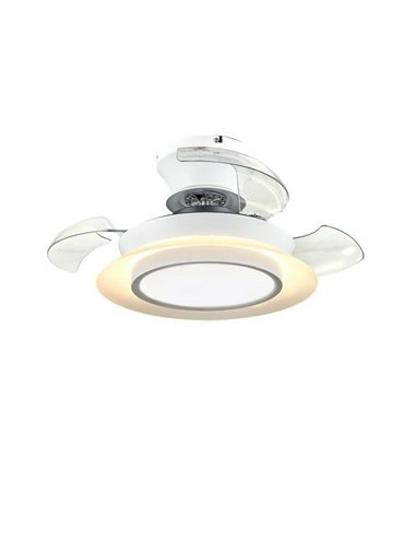 Ventilador de teto VILLA 18W 2400Lm CCT LED com lâminas retráteis para ambientes pequenos