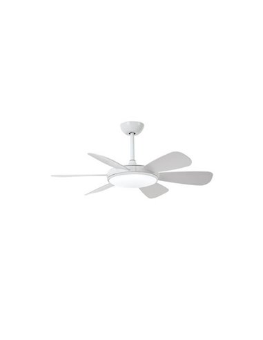 Ventilador de teto branco MODE LED com motor DC 6 lâminas 24W CCT