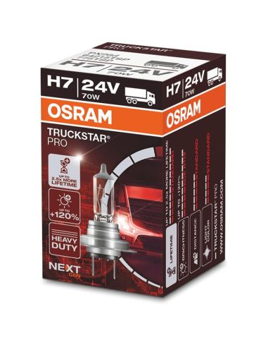 Ampoule H7 Truckstar Pro 24V +120% Boîte en Carton Nouvelle Génération 1 Unités. Osram