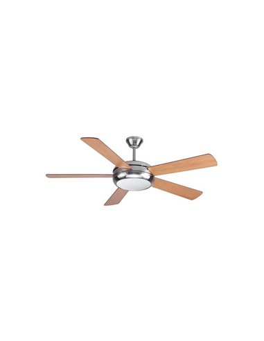 Ventilateur RANDY avec Lumière à pales réversibles en nickel, moteur AC 2xE27