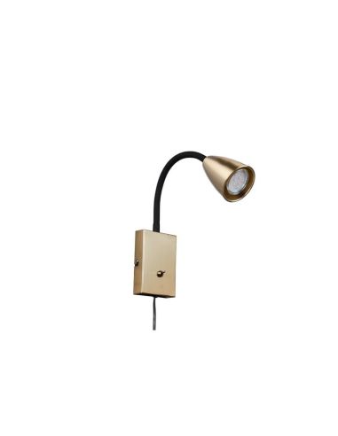 Aplique Pared Brazo Lector Interruptor Integrado WANDA Bronce | LeonLeds