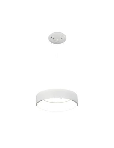 Candeeiro Suspenso LED DILGA Ø 45cm Branco/Preto Texturizado, 27W 2100lm, 2700K-3000K com Interruptor Deslizante Com e Sem Casam