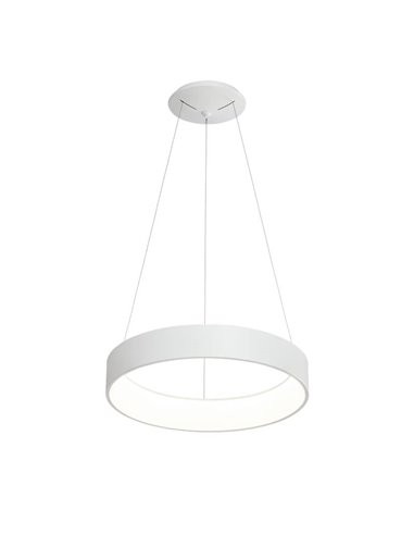 Candeeiro Suspenso LED DILGA Ø 60cm Branco/Preto Texturizado, 48W 3730lm, 2700K-3000K com Interruptor Deslizante Com e Sem Casam