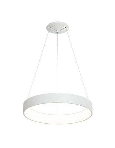 Candeeiro Suspenso LED DILGA Ø 90cm Branco/Preto Texturizado, 126W 9800lm, 2700K-3000K com Interruptor Deslizante Com e Sem Casa