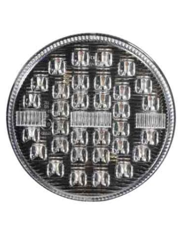 Feu arrière LED 3 fonctions rond 12V/24V abat-jour transparent diamètre 9Cm