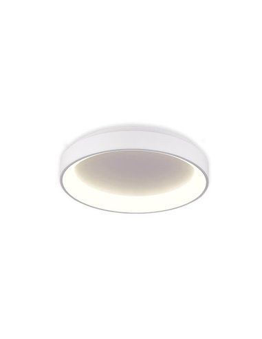 Plafonnier LED GRACE Ø48cm Blanc Texturé/Noir, 40W 3450lm, Interrupteur à Glissière 2700K-3000K, Avec/Sans Casambi